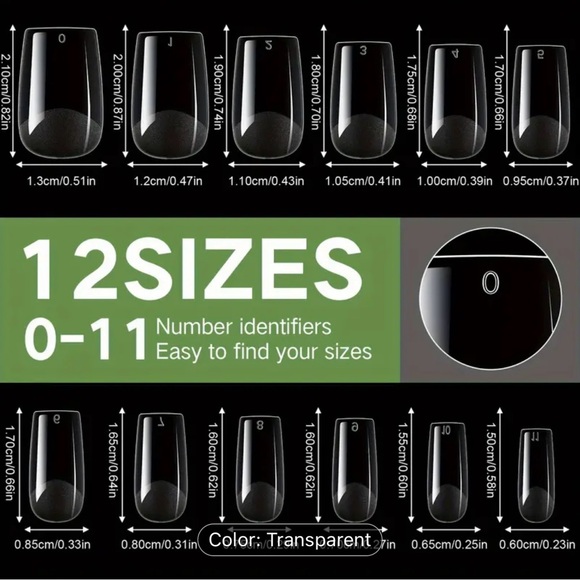 Handmade Press on Square Pink Red French Nail set - Picture 4 of 6